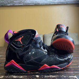Women's Air Jordan 7 Retro Sneakers Black Patent Size 7.5 Womens 313358-006